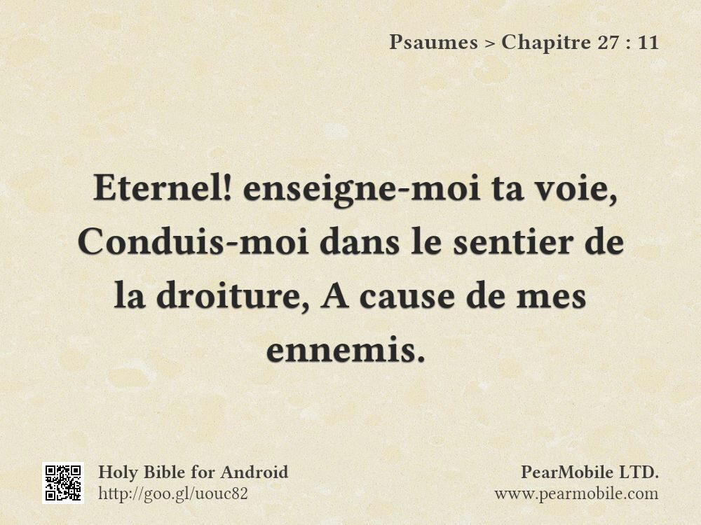 Psaumes, Chapitre 27:11